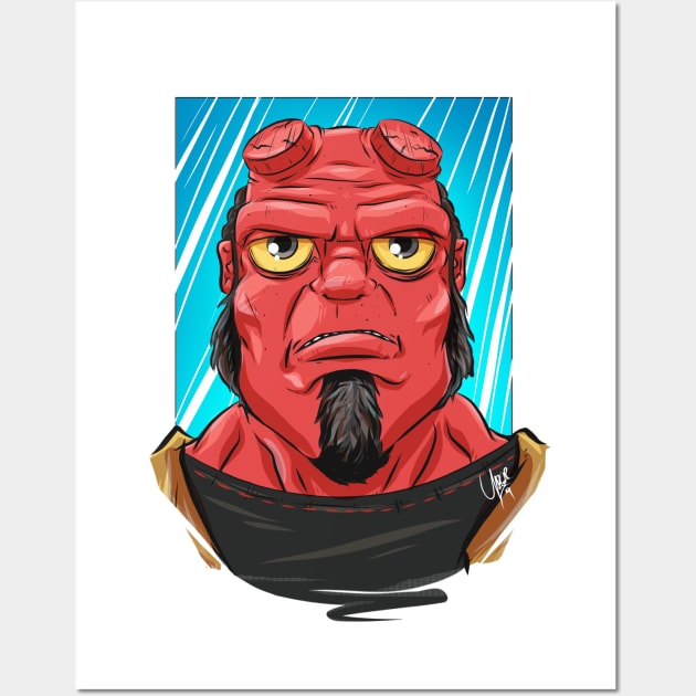 Pop Culture Caricature #10 - Hellboy Wall Art by yazgar